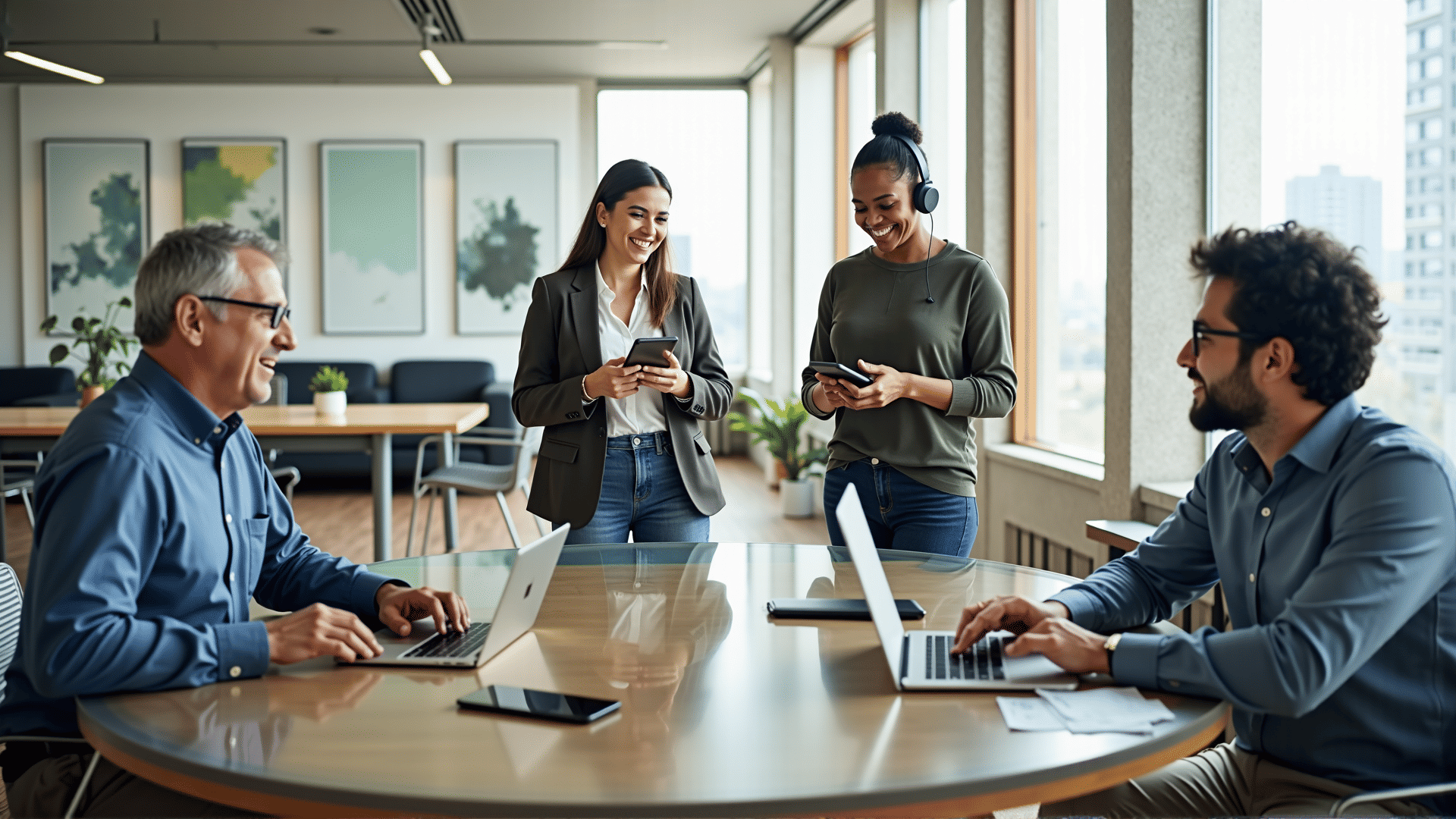 Customers reviewing Verizon services